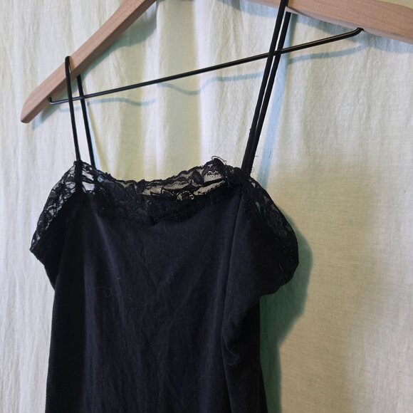 delia's camisole womens XS black lace-trimmed spaghetti straps Y2K - Picture 7 of 7